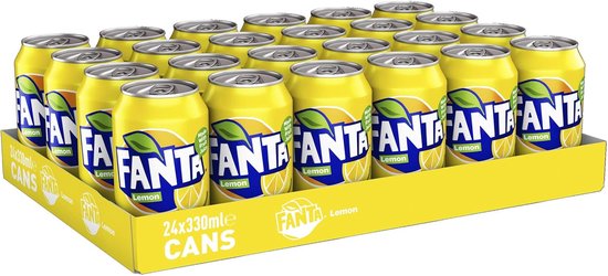 Frisdrank fanta lemon zero blik 330ml - 24 stuks