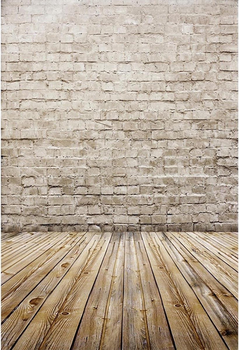 Fotografie Achtergrond Oud Interieur Bakstenenmuur Houten Vloer 2,5x3m
