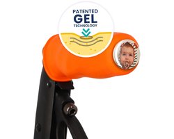 MyRollerSleeve opschuifbare ergonomische / anatomische handvatten voor rollator of rolstoel. Voorkomt pijnlijke handen met gelkussen. Personaliseerbaar: pimp rollator. Oranje 21x6,5x9cm