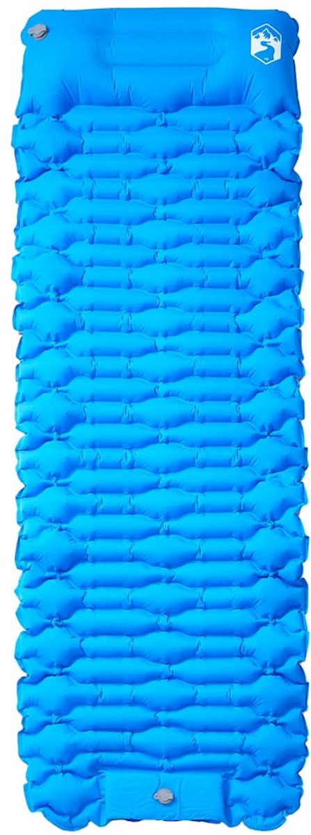 vidaXL - Kampeermatras - met - kussen - zelfopblazend - 1-persoons - blauw van Merkloos — afbeelding 3