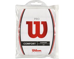 Wilson Pro Overgrip Wit 12 stuks - 0,55 mm