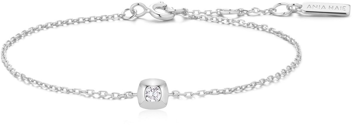 Silver Modern Solitaire Bracelet S
