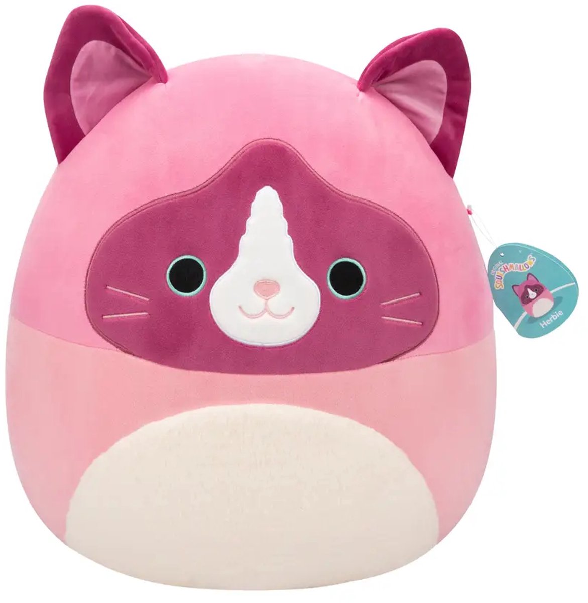 Squishmallows - Medium Plush 30cm Herbie - Pink Snowshoe Cat W/Fuzzy Belly — afbeelding 6