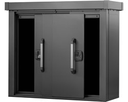 GFP Primeyard Metalen tuinkast 135x55x112 cm tuinschuur schuifdeur antraciet incl. Vloer
