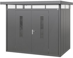 GFP Primeyard Tuinschuur metalen 263x180x231 cm tuinhuis antraciet