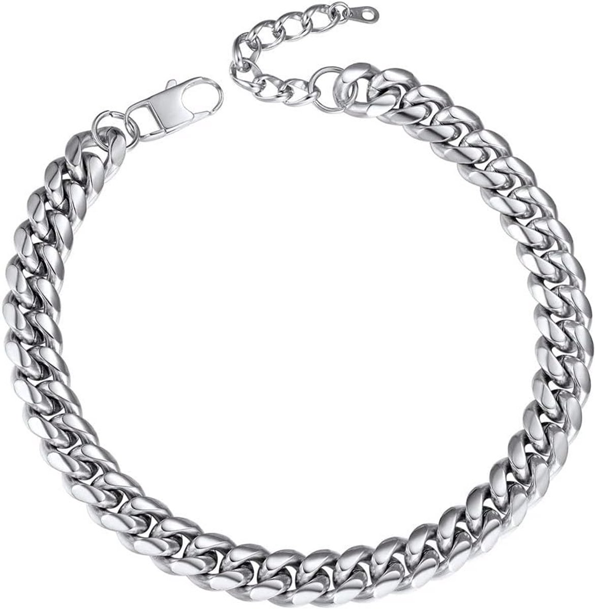 Cubaanse Halsketting Roestvrij Staal voor Heren en Dames, Verschillende Breedtes en Lengtes