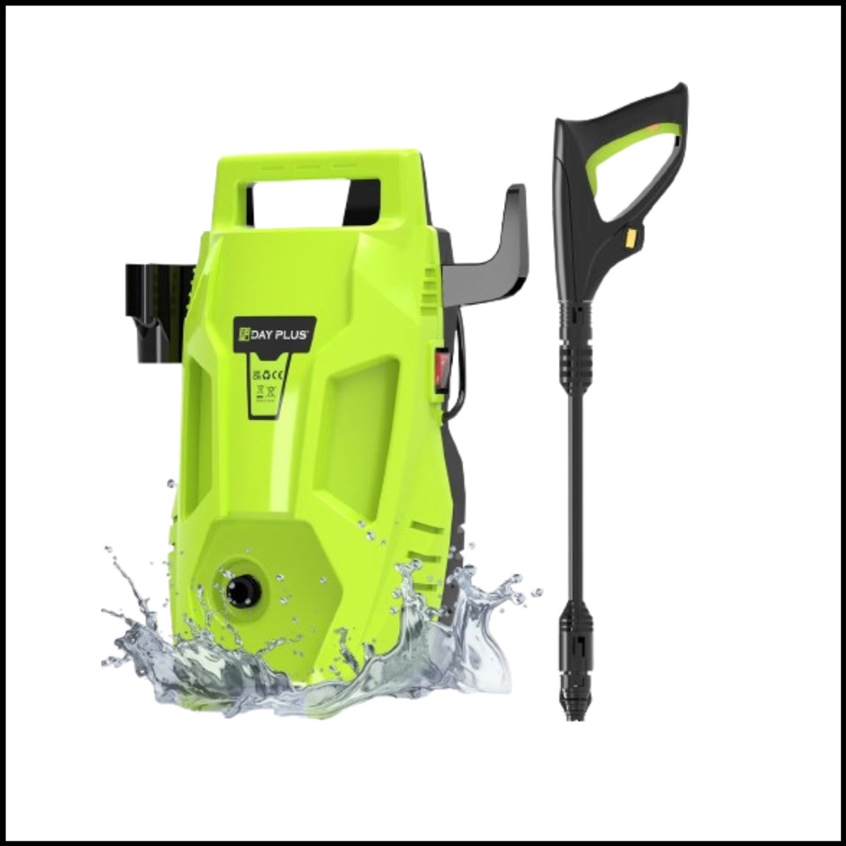 Hogedruk Auto Wasmachine Pistool 6-in-1 Elektrische Tuin Wassen Spuitpistool – 3-in-1 Verstelbare Mondstuk & 7m Slang – Krachtige en Compacte Hogedrukreiniger
