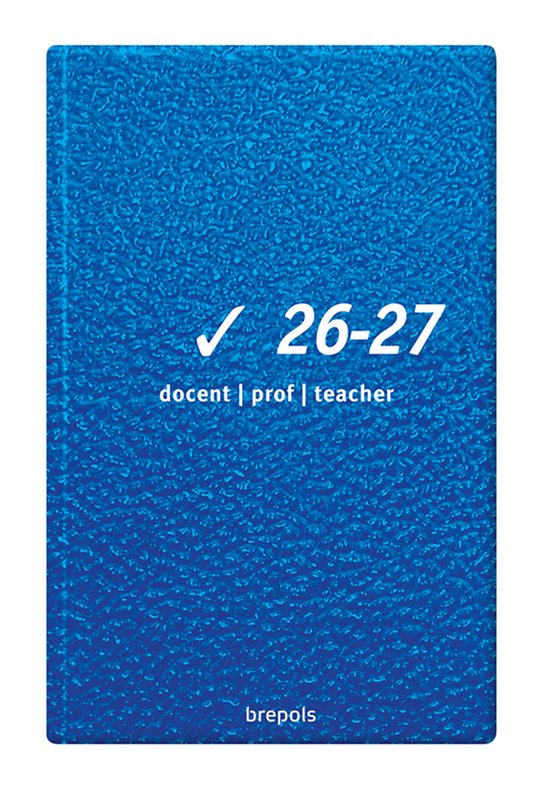 Brepols agenda 2026-2027 - Leraren-prof CLEAR PROF - Schoolagenda - 1 week op 2 pagina's - Soepele omslag - Weekoverzicht - Blauw - 9 x 16 cm