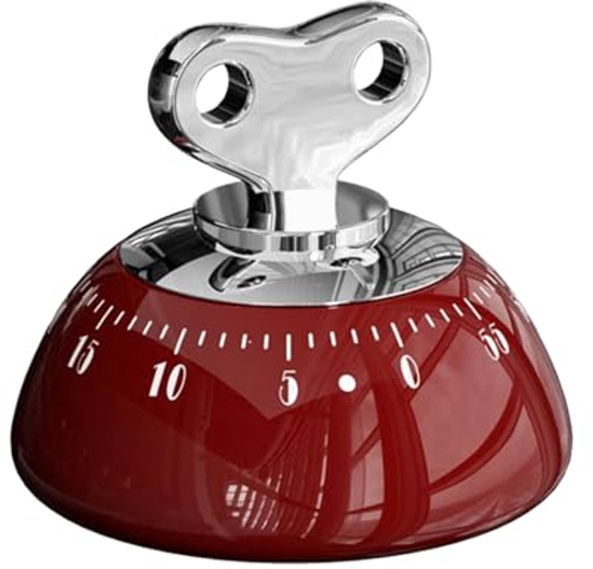 Magnetische keukentimer, luxe precisie-afteltimer, mechanische timer voor bevestiging aan de koelkast - rood