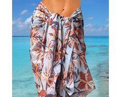 Zen Ethic pareo Myra Lilac - sarong omslagdoek met lila bloemenprint