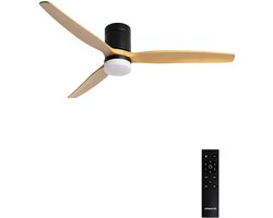 CREATE - Stille 40W plafondventilator met technische ABS bladen in verschillende maten - L - Met licht - Afstandsbediening - WIND CALM
