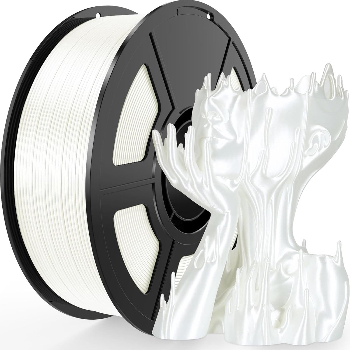 PLA Filament - 3D Print Materiaal - Gedetailleerd Printen - Zijdeglans Afwerking - 1.75 mm 1 kg - Parel Wit