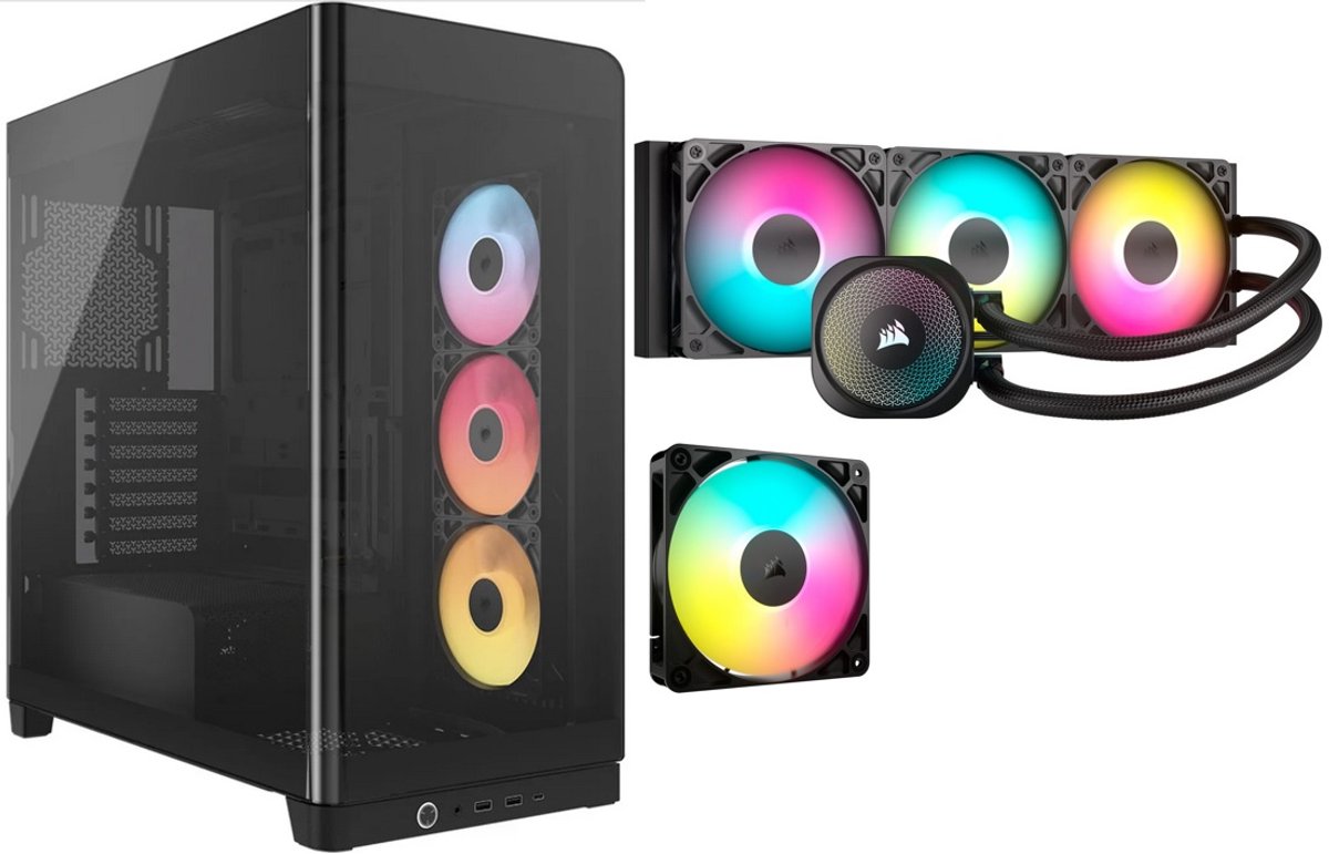 Corsair Case Cooling Combo 1 - Voordeelbundel - Corsair Frame 4500X RS-R ARGB + Corsair Nautilus 360 RS ARGB + Corsair RS120 ARGB fan