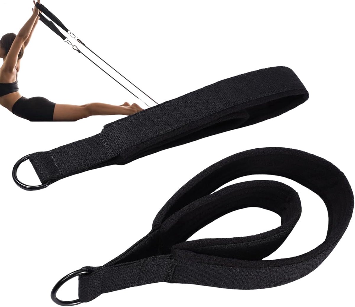 Pilates Reformer Handriemen - Fitness Accessoires - Kracht Flexibiliteit - Draagbaar Compact Ontwerp - 38 x 5 cm - Enkele Attribuut
