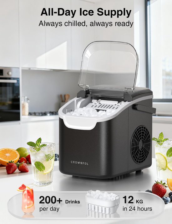 IJsblokjesmachine - IJsmaker - Snelle IJsblokjes - 12 kg per dag - 23 x 29 x 30 cm van Merkloos — afbeelding 4