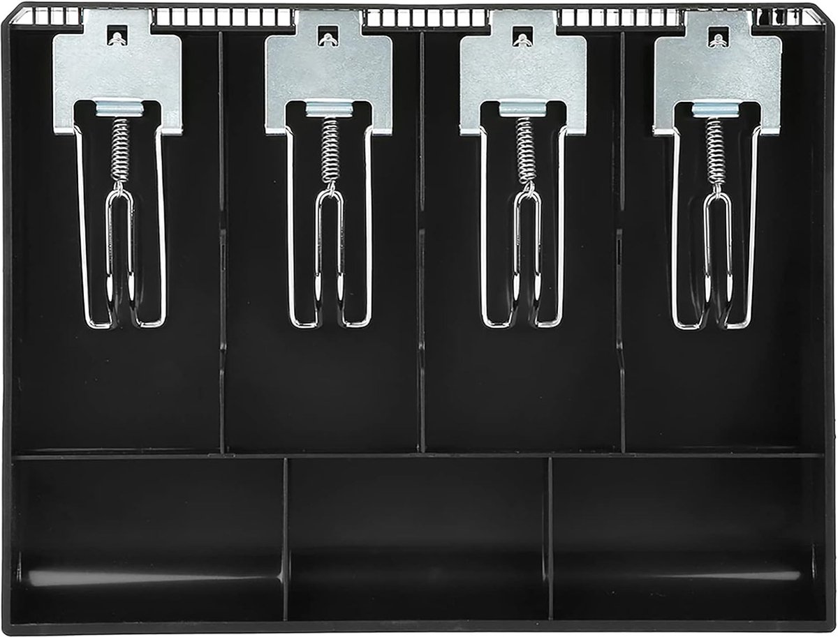 Kassalade Inzetbak - Geldlade Organizer - Geld Opbergen - Metalen Clip - 33x25x4 cm - Zwart