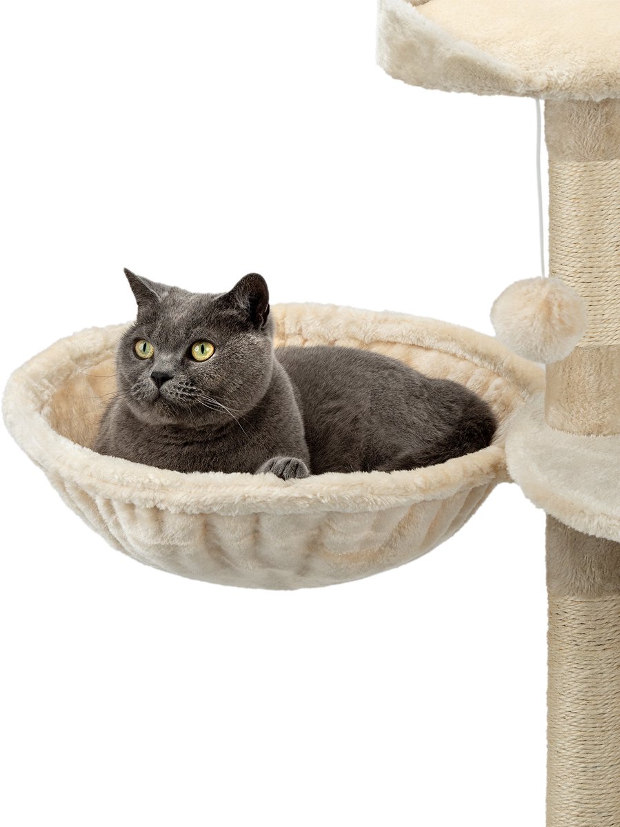 lionto Kattenmand voor krabpaal – Ø40 cm M8 bevestiging 15 cm, beige