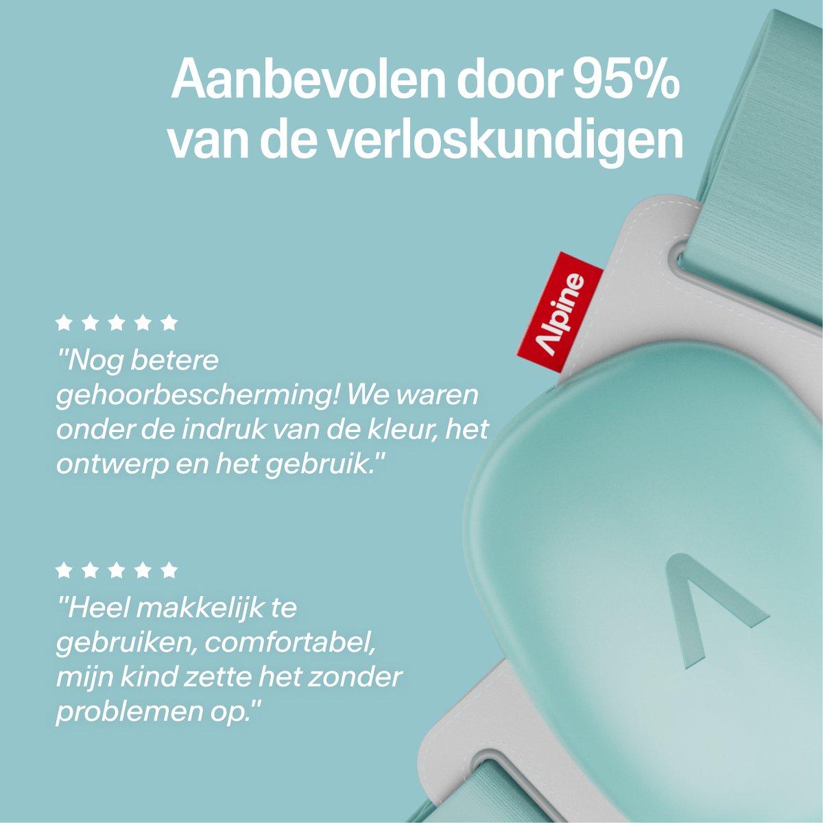 Alpine Muffy Baby Comfort (12-48 Maanden) - CE & ANSI Gecertificeerde Koptelefoon Baby - Verstelbare Gehoorbescherming Baby en Kinderen - Unieke Hoofdband voor Veilige & Comfortabele Pasvorm - 24 dB Demping - Aqua Blue – foto 4