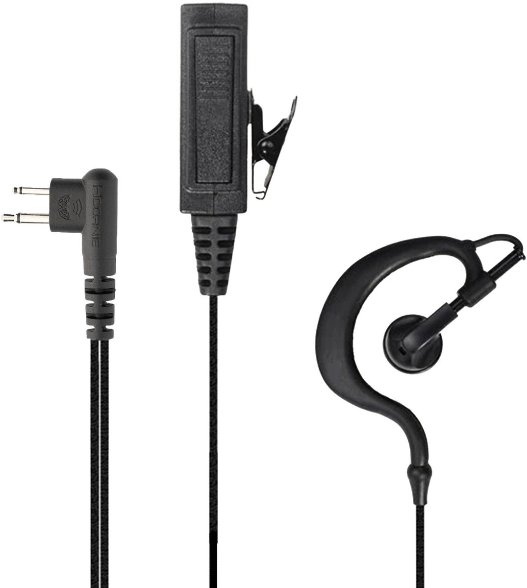 Hoornie G-Shape Heavy Duty headset voor Motorola - Kevlar kabel - XT420, CLR446, R2, DP1400