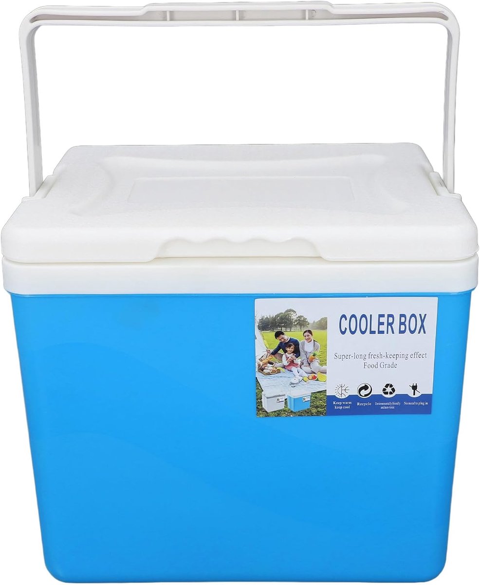 Koelbox 10 Liter - Isolatiebox Drankkoeler - Kamperen Vissen Picknick - Zeer Efficiënte Isolatie - 29x22x26 cm - Blauw