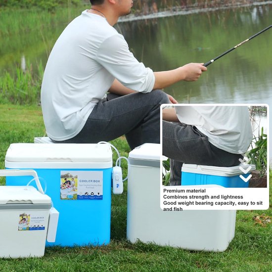 Koelbox 10L - Isolatiedoos Draagbaar - Outdoor Activiteiten - Zeer Efficiënte Isolatie - 29x22x26 cm - Wit van Koelbox. — afbeelding 3