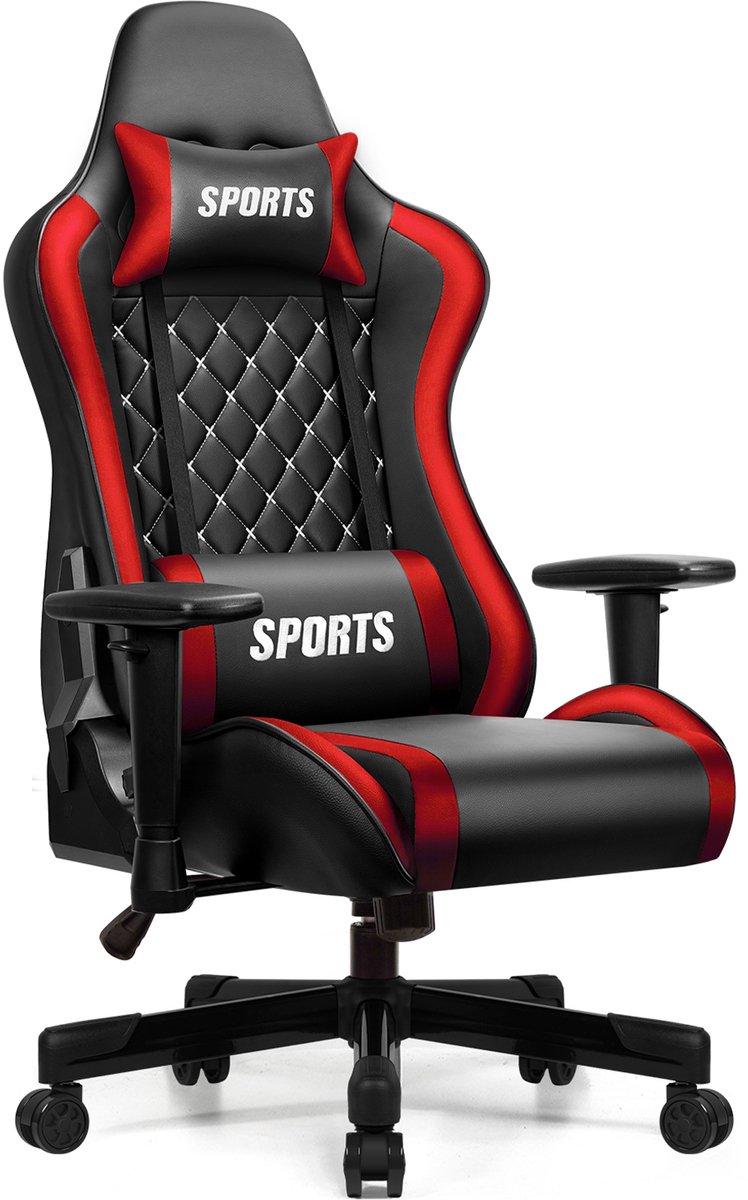 Hiaonyx gaming stoel - gamestoel met 170° verstelbare rugleuning - ergonomisch ontwerp - stevig metalen frame - ultiem comfort - Rood