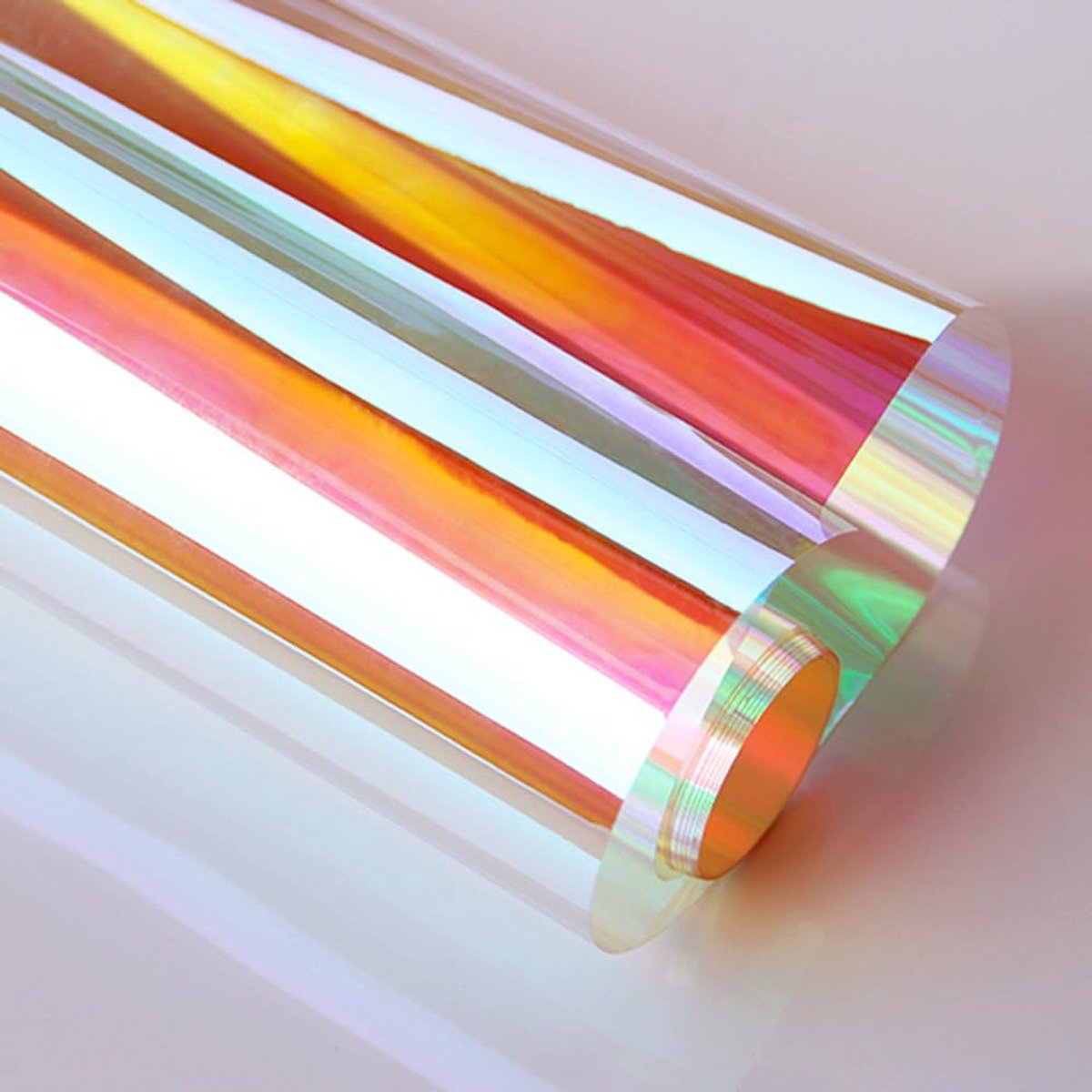 longziming -Dichroitische Fensterfolie - Holografische Fensterfolie - Regenbogen-Effekt - PET - UV- und Hitzeabsorbierend, Wasserdicht, Explosionsbeständig - Gekleurd rood
