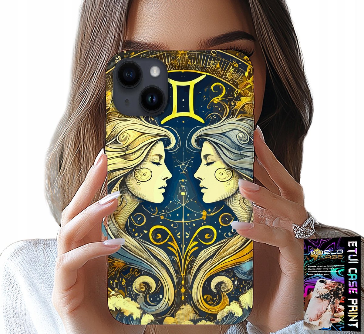iPhone 14 hoesje - Sterrenbeeld, Tweelingen astronomisch hoesje
