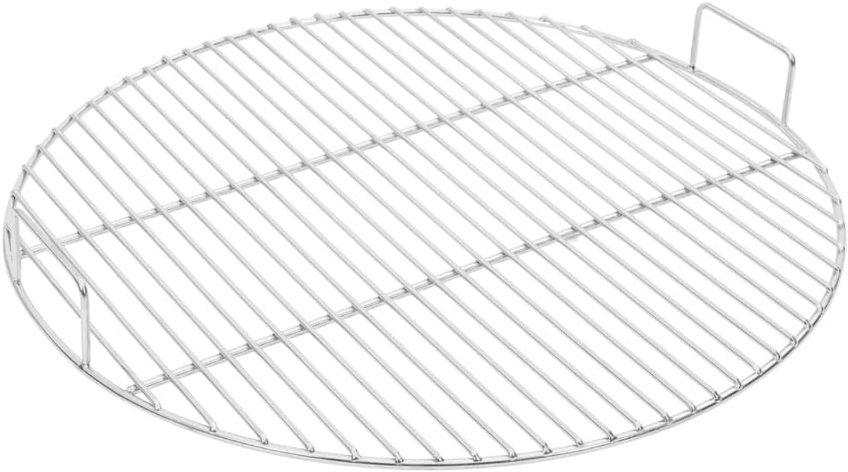 BBQ Grill Rooster - Rond Rooster - Buiten Koken - Met Handgrepen - 54 cm Diameter - Zilver