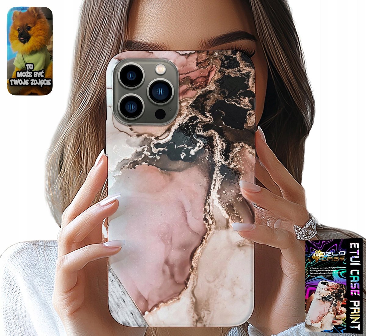 HOESJE VOOR IPHONE 13 PRO - ELEGANT MARMERMODE + GLAS