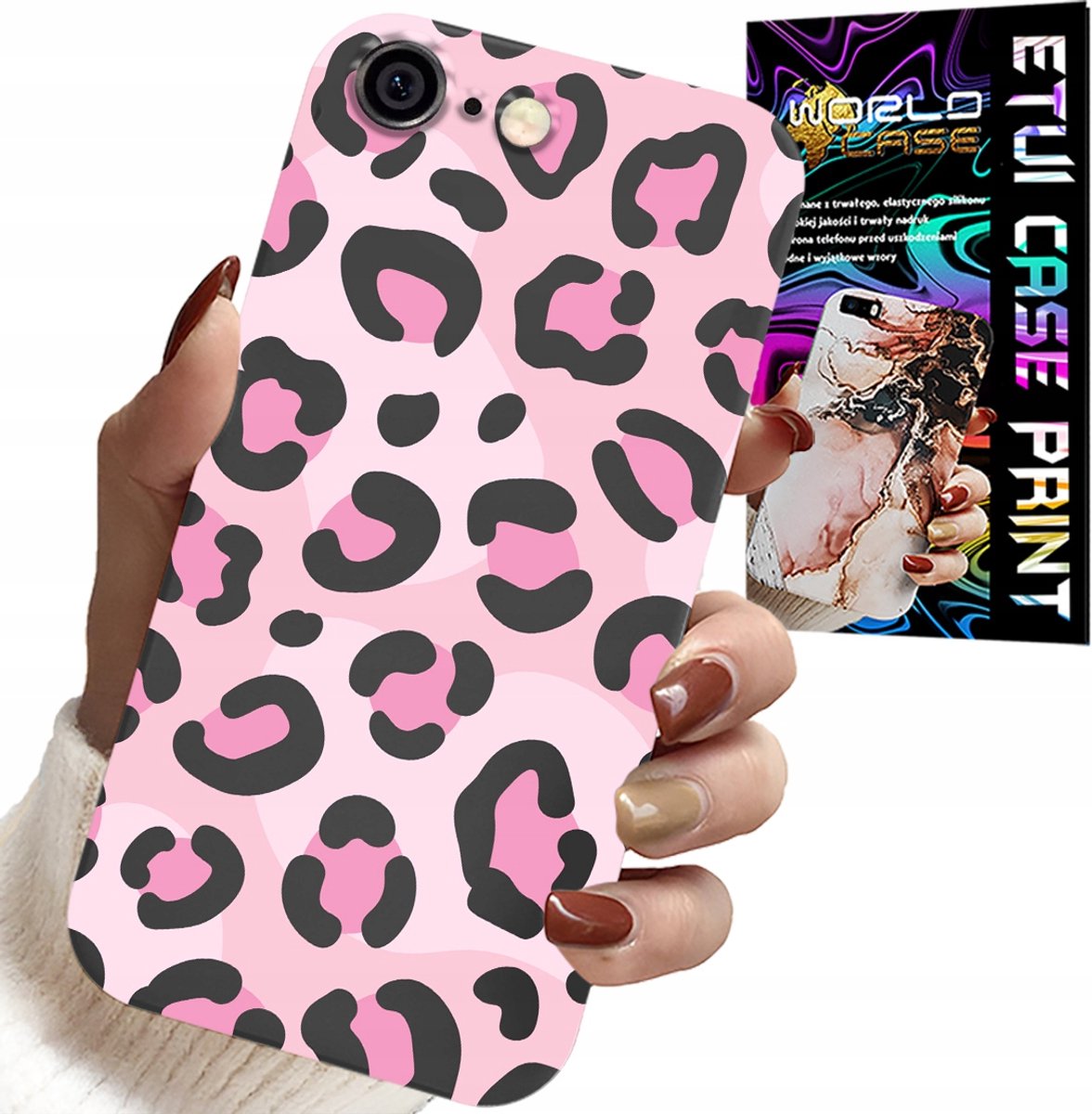 iPhone hoesje (6 Plus) - Roze luipaardprint, vrouwelijk patroon