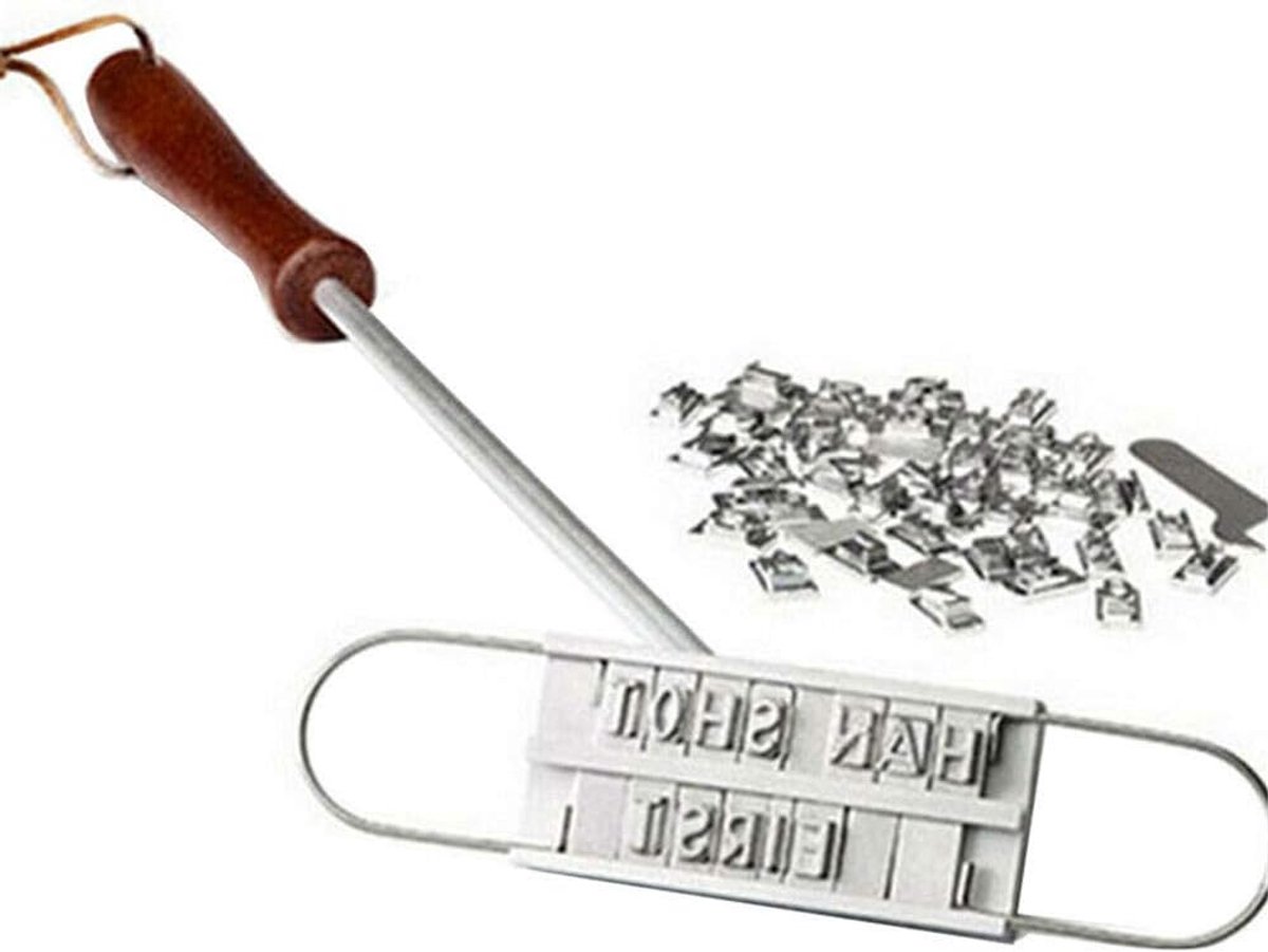 Vlees Stempel - BBQ Merkijzer - Steak Personaliseren - 55 Verwisselbare Letters - 45 Cm Lengte