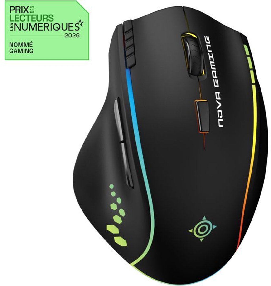 Gamingmuis - Draadloos - Nova Gaming - Perseus - Zwart