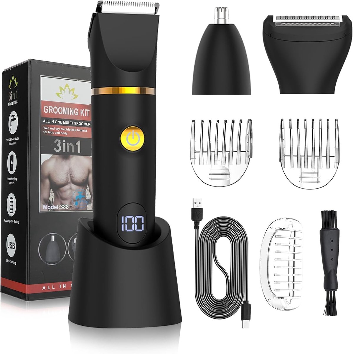 Flexizo 3-in-1 Lichaamstrimmer met LED Display en IPX6 Waterdicht - Flexizo - €33,15
