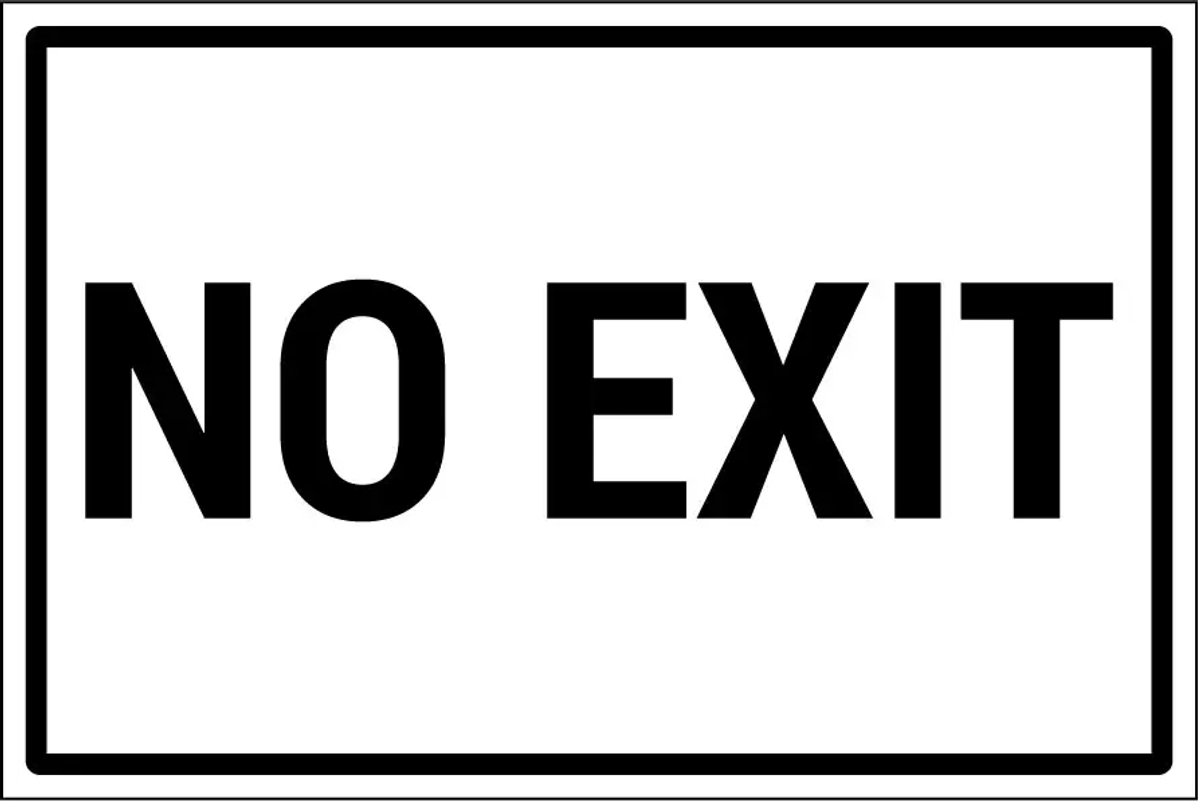 No exit sticker | 45 x 30 cm