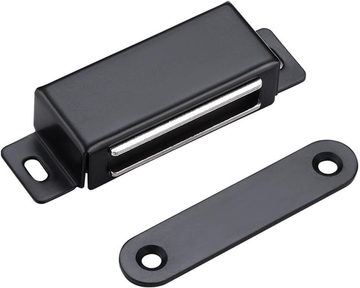 Magneetsnapper Kast - Deurmagneet Sluiting - Keuken Kast Deur - Sterke Roestvrij Staal - 5x2x1 cm - Zwart
