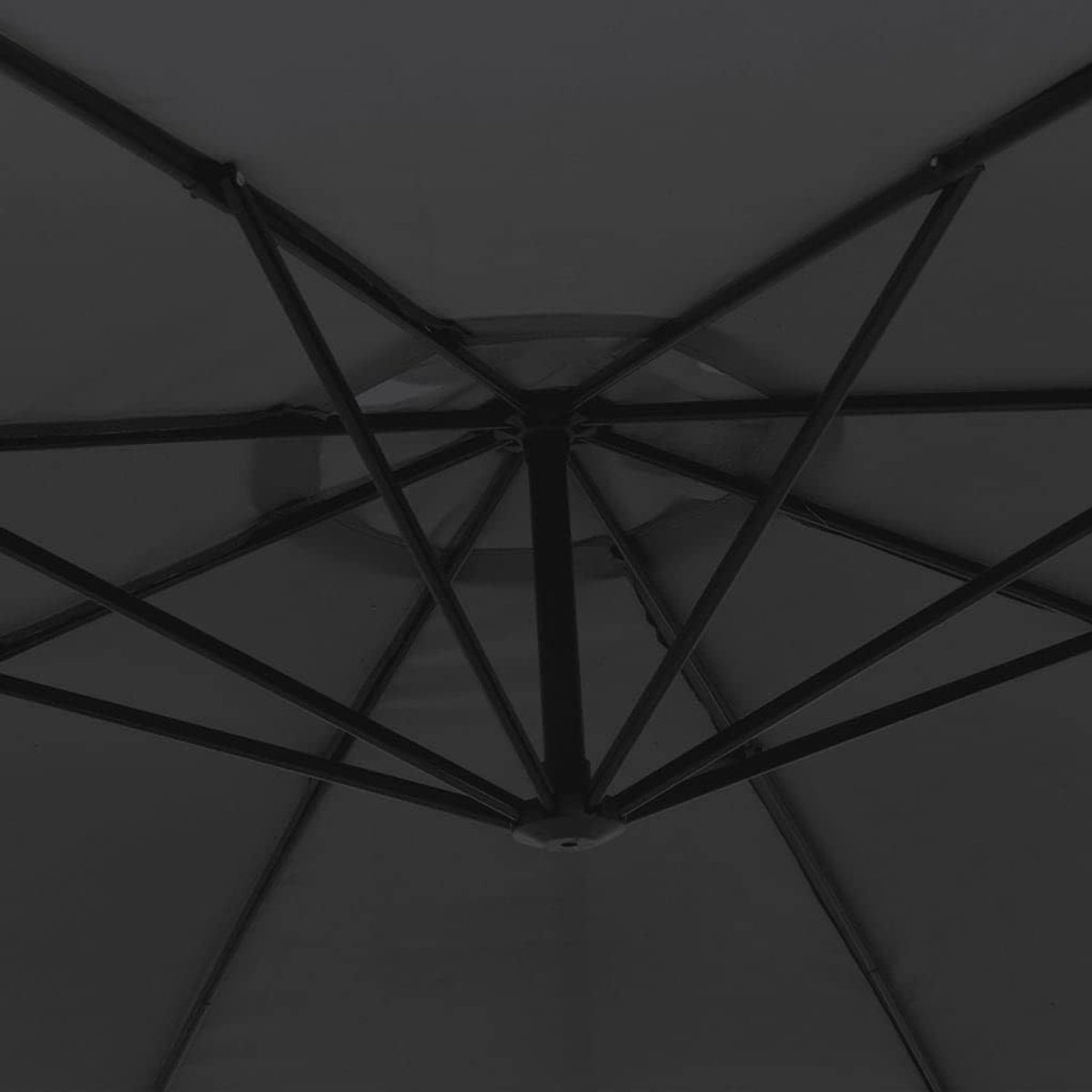 Zweefparasol Aluminium - Tuin Schaduwdoek - Buiten Zitten - Kantelbaar Ontwerp - 350cm Diameter - Zwart – foto 2