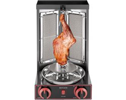 Verticale Kebab Machine - Gyros Grill - Thuis Grillen - Roestvrij Staal - 40x30x29.5cm - Zwart