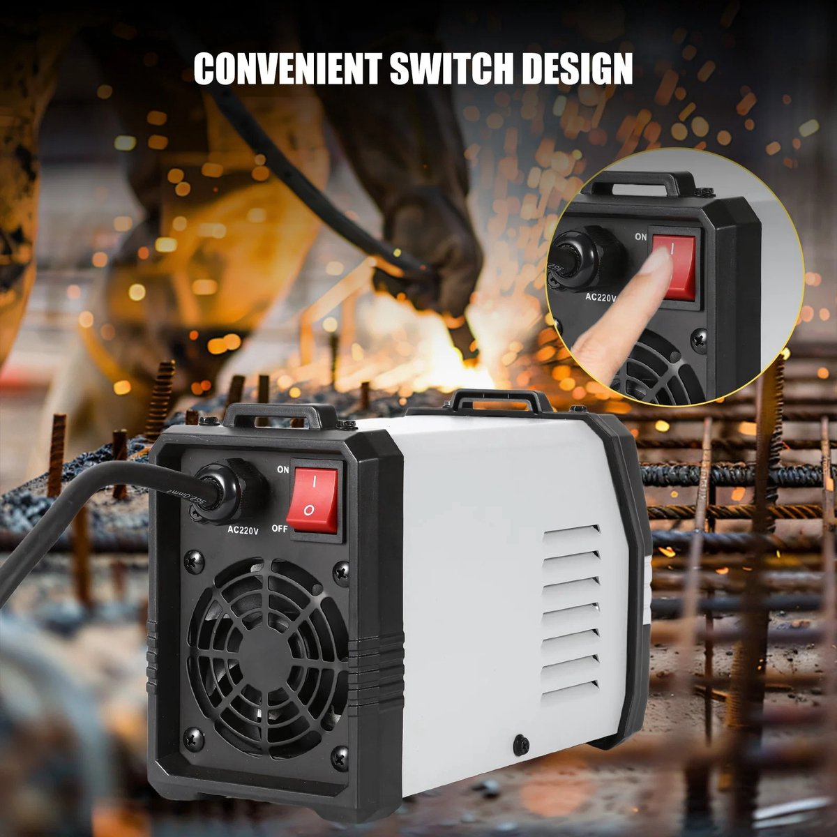 DIMICO - Lasapparaat met digitaal display - Draagbare elektrische lasmachine - 220V - Elektrode van 1,6 tot 3,2 mm - 4000W – foto 5