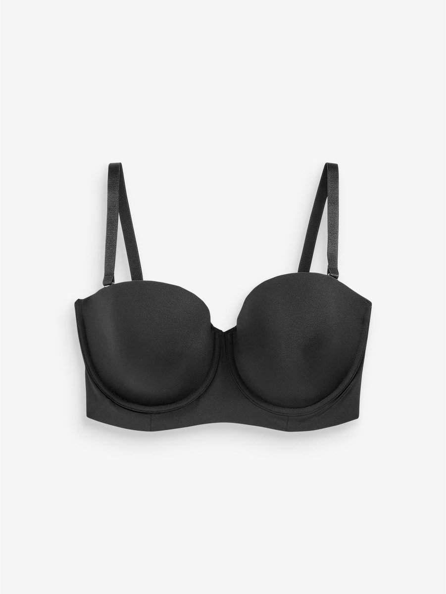 Next - Dames - Lange strapless beha met lichte vulling en lage achterkant voor een mooi silhouet - Zwart