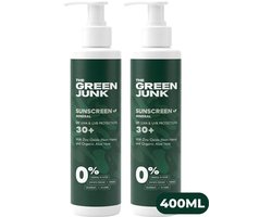 The Green Junk Minerale Zonnebrand 200ML (2-pack) - Natuurlijke Zonnebrand - Zonnebrandcreme - Zonder Synthethisch Parfum - Geschikt voor de Gevoelige Huid - Factor 30+