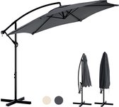 Tristar Zweefparasol - 300cm Rond - Tuin - Verstelbare Hoogte - Incl. kruisvoet & Beschermhoes - PA-7905 - Antraciet