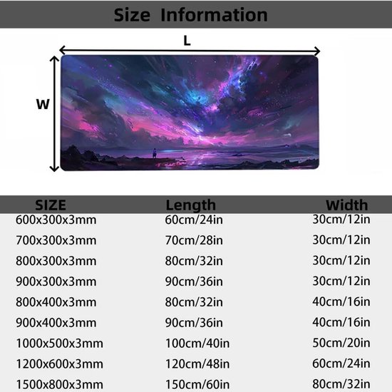 XXL Speed Gaming Muismat - Grote Tafelmat - Verbeterde Precisie - Antislip Rubberen Basis - 100 x 50 cm - Paars — afbeelding 5