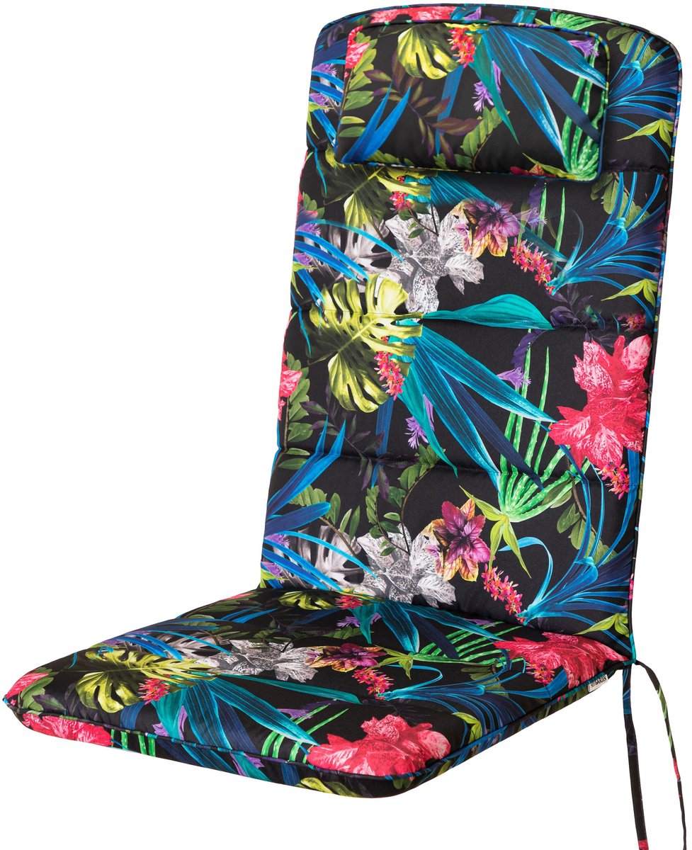 Hobbygarden Antonia Tuinkussen Kleurrijke Bladeren voor Lage Rug Tuinstoelen – Waterafstotend, UV-bestendig en Comfortabel