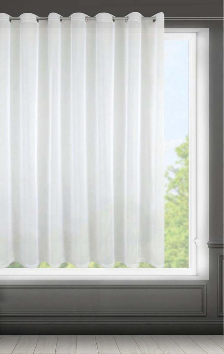 Eurofirany Lucy - Witte Gordijn - 350x150 - Lichtgewicht Stof - Met Oogringen