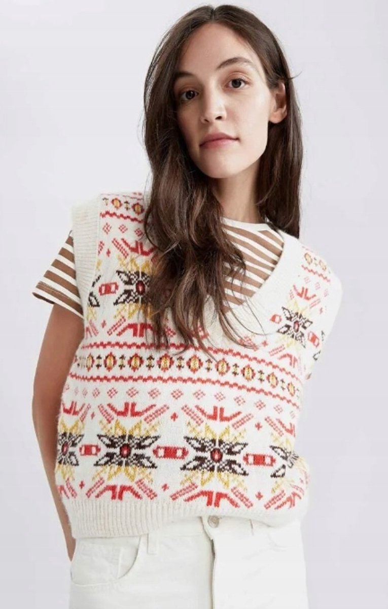 DeFacto - Multicolour Dames Sweater - Mouwloos - XS