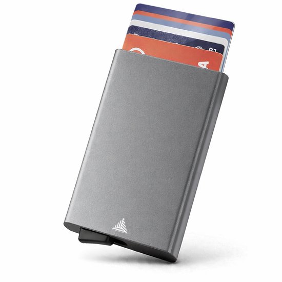The Verge - Porte-cartes extensible - Porte-cartes - Porte-cartes Hommes et Femmes - Porte-cartes de crédit RFID - Porte-cartes - 8 cartes - Grijs - Inc. Emballage cadeau de Luxe
