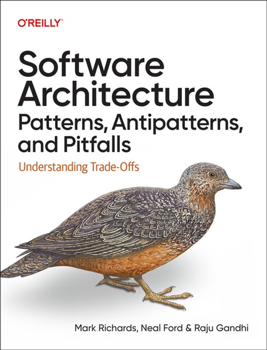 Omslag van "Software Architecture: Patterns, Antipatterns, and Pitfalls" met een illustratie van een vogel.