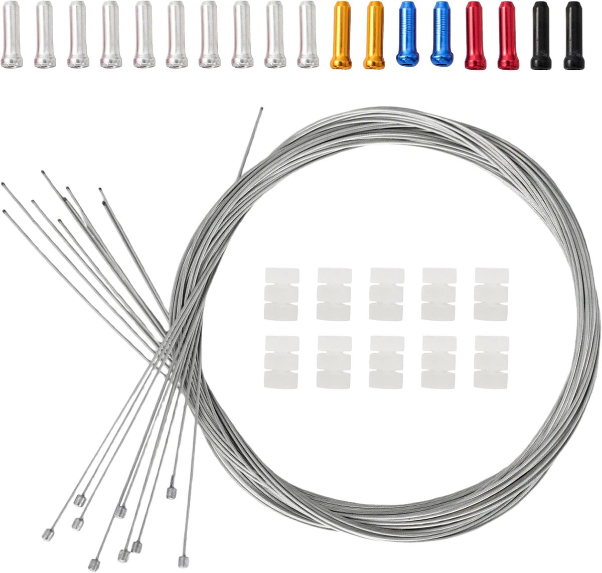 Fietskabels Set - Schakelkabels Remkabels - Fiets Onderhoud - Universele Compatibiliteit - 10x 2m 1.2mm - Zilverkleurig