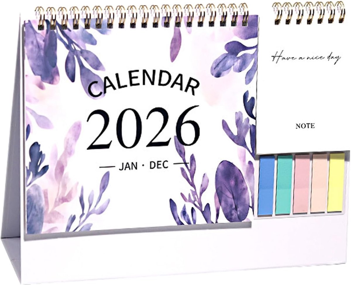 Bureaukalender 2026 - Maandplanner Kalender - Dagelijkse Planning - Afscheurbaar Ontwerp - 25.7 x 19.6 cm - Wit